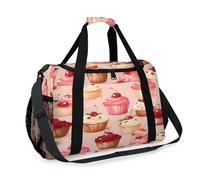 Cute Cherry Cake Travel Duffel Bag for Girls Boys Women Men Weekend Overnight Bag Shoulder Tote Luggage Handbag for Travel Sports Gym