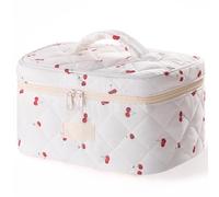 【Cute Cherry Design】With its charming cherry design, this aesthetic makeup bag adds a playful, stylish touch to any look. Perfect for both travel and daily use