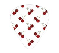 Cute Cherry Pattern,12 Pcs Guitar Pick,3 Different Thickness Plectrums for Acoustic Guitar Bass Ukulele (0.46mm 0.96mm 0.71mm)