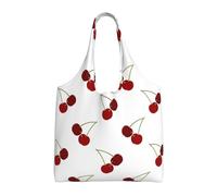 Cute Cherry Pattern,Reusable Tote Bags Grocery Bags Large Capacity Canvas Shopping Shoulder bag