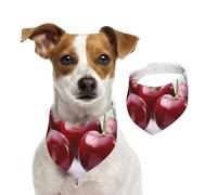 Cute Cherry,Pet Bib Scarf Cats Dog Bandana Dogs Towel Bib Adjustable Pet Scarf,S