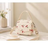 Cute Cherry Print Crossbody Bag, Small Textured Square Shoulder Purse with Handle and Strap, Lightweight Mini Handbag for Daily Outings, Shopping, Travel, 1 Pc