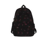 Cute Cherry Print Large Bookbag Lightweight 17 Laptop Bag Women Travel Backpack Kids Backpacks Animals, black, A, Daypack Backpacks
