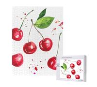 Cute Cherry Printed,500 Pieces Wooden Jigsaw Family Game Jigsaw Puzzles for Adults Teens
