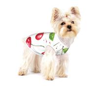 Cute Cherry Printed,Cotton Sleeveless Pet T-Shirt Soft Stretchy Puppy Breathable Vest,M
