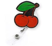 Cute Cherry Retractable Badge Reel for Nurse Nursing Student RN CNA LPN CMA Doctor Medical Worker & Teacher, Funny Fruit Badge Reel for Work, Cherry Badge ID Holder with Alligator Clip | Acrylic