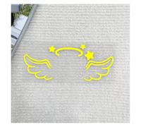 Cute Cherub Wings Halo Stickers Fashion Motorcycle Helmet Fairing Body Trim Vinyl Decal Accessories Waterproof(Yellow,14.2x5.9cm)
