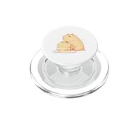 Cute Chibi Capybara Holding Yuzu Cake Calm Kawaii Art PopSockets PopGrip for MagSafe