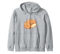 Cute Chibi Capybara Shaped Like a Bread Loaf Kawaii Funny Zip Hoodie