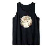 Cute Chibi Cat with a Flower Crown Tank Top