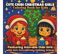 CUTE CHIBI CHRISTMAS GIRLS Coloring Book for Kids: Featuring Adorable Chibi Girls with Hot Cocoa&Cozy Holiday Scenes