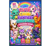 Cute Chibi Fantasy Creatures Coloring Book for Kids Ages 4-8: 50 Adorable Magical Friends to Color | Dragons, Unicorns, Phoenixes, Griffins, Pegacorns & More | Bold and Easy Coloring Pages
