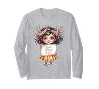 Cute Chibi Girl Floral Crown Mother Appreciation Long Sleeve T-Shirt
