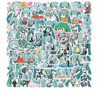 Cute Chibi Girl Stickers 65Pcs for Laptop Water Bottle Luggage Guitar Phone Pad Computer Bike Car Bumper Skateboard, Hatsune Miku Funny Decals for Kids Teens Girls Boys Fans