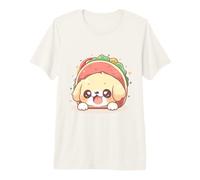 Cute Chibi Golden Retriever Sitting in a Taco Shell Kawaii Premium T-Shirt