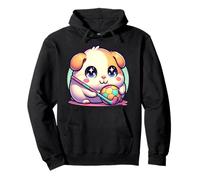 Cute Chibi Guinea Pig With Soccer Ball And Hockey Stick Pullover Hoodie