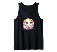 Cute Chibi Guinea Pig with Soccer Ball and Hockey Stick Tank Top