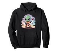 Cute Chibi Karate Alien Funny Kawaii UFO World UFO Day Kids Pullover Hoodie