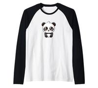Cute Chibi Panda Kawaii Cartoon Character Raglan Baseball Tee