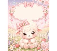 Cute Chibi Sheep Notebook: Kawaii Farm Animal Composition Book for Girls, Kids, Teens, School Notes, Journaling, Doodling, and Creative Writing