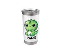 Cute Chibi T-Rex Dinosaur Roaring Design Stainless Steel Insulated Tumbler