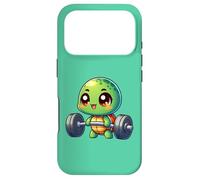 Cute Chibi Turtle Weightlifting Gym Lover Case for iPhone 17 Pro