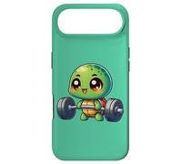 Cute Chibi Turtle Weightlifting Gym Lover Case for iPhone Air