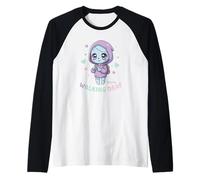 Cute Chibi Walking Deaf Zombie Pastel Goth Anime Kawaii Gift Raglan Baseball Tee