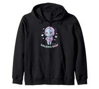 Cute Chibi Walking Deaf Zombie Pastel Goth Anime Kawaii Gift Zip Hoodie