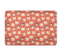 Cute Chic Cats Face Red Extra Large Resuable Baby Bed Pad Water Resistant Potty Training Sheets Cover Anti-Lip Toddler Bedding Products for Baby Toddler Children 52" L x 34" W