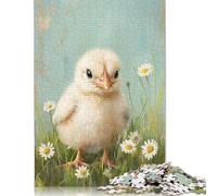 Cute Chick 500 Pieces Wooden Puzzles for Adults Jigsaw Puzzles Educational Game Challenge Toy 500pcs (52x38cm)