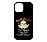 Cute Chick God Cares for Me Christian Faith Case for iPhone 12 mini