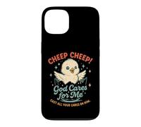 Cute Chick God Cares for Me Christian Faith Case for iPhone 13