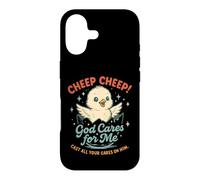 Cute Chick God Cares for Me Christian Faith Case for iPhone 17