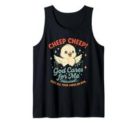 Cute Chick God Cares for Me Christian Faith Tank Top