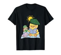 Cute Chick & Hedgehog Reading Books Picnic Graphic Value Graphic T-Shirt