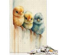 Cute Chick Puzzle Brain Teaser Paper Rectangular Jigsaw Puzzle for Adults Teen 300pcs (40x28cm)