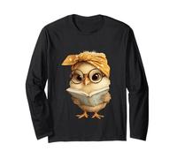 Cute Chick Reading Book Bandana Design Long Sleeve T-Shirt