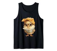 Cute Chick Reading Book Bandana Design Tank Top