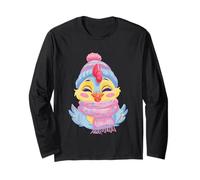 Cute Chick Winter Portrait Bird Lover Graphic Pastel Blue Long Sleeve T-Shirt