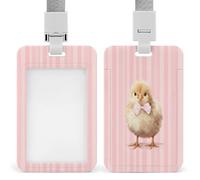Cute Chick with A Tiny Bow ID Badge Holder Retractable Clip Card Holder Card Protector Name Badge Name Tag for Work Office Doctor Nurse