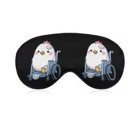 Cute Chicken in Wheel Chai Sleep Eye Mask Night Shade Cover Soft Adjustable for Travel Naps