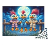 Cute Chicken Pajama Night Jigsaw Puzzles 1000 Pieces with Clean Edges Jigsaws for Adults for Quiet Time Activities And Date Night Ideas 52x38cm/1000pcs