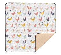 Cute Chicken Prints Baby Play Mat for Floor, 50x50 inch Playpen Mat,Thicken Soft Non-Slip Tummy Time Mat for Toddlers and Infants