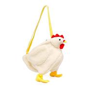 Cute Chicken Style Crossbody Bag Novelty Handbag Purse Shoulder Bag Fluffy Hen Rooster Cartoon Women Girls Boys Plush Animal Style Handbags with Adjustable Shoulder Strap