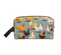 Cute Chicken Walking Print Toiletry Bag for Men Travel Toiletry Bag, Spacious Capacity Cosmetic Bag for Women