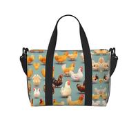cute chicken walking Versatile Personal Item Travel Bags for Women - Spacious Duffel Bags for Traveling, Gym Bags for Men, Black, One Size