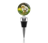 Cute Chicken Walking Wine Stopper Zinc Alloy Beverage Bottle Stopper Reusable Leak Proof Wine Cork Cute Champagne Saver Decorative Bottle Sealer Plug Gift for Men Women