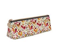Cute Chickens Print Pencil Cases Durable Pen Case Portable Pen Organizer for Holiday Travel Students
