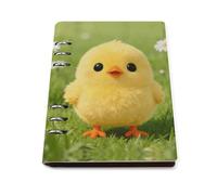 Cute Chickens Ring Binder Notebook, Refillable Faux Leather A5 Loose Leaf Notebook, Waterproof Lay Flat Journal Binder with Lined Paper, Ideal for Personal and Professional Use